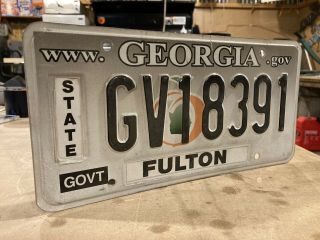 Georgia State Government License Plate Fulton County Expired
