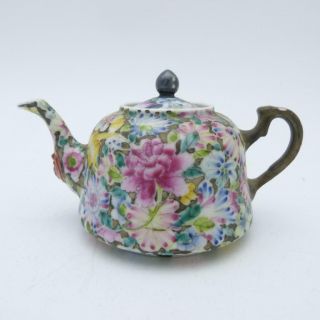 Early 20th Century Chinese Canton Famille Rose Porcelain Teapot