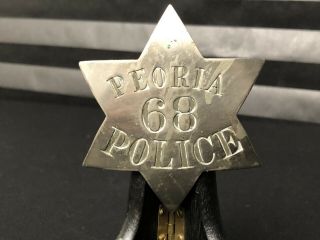 Vintage Obsolete Peoria Pinback Badge Number 68 Collectors Item