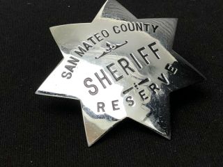 Vintage Sheriff Badge San Mateo County,  California Collectible Obsolete Ed Jones