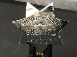 Vintage Sheriff Badge San Mateo County,  California Collectible Obsolete ED JONES 2