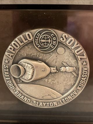 Apollo Soyuz 1975 Medallion (5.  4 Oz.  Silver Medal) In Case Nasa Space