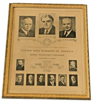 United Mine Workers Of America Golden Anniversary Convention Poster 1890 - 1940