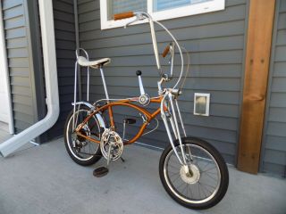 1968 Schwinn Coppertone Fenderless 5 - Speed Krate Bike 10 Stik Apple Orange S2