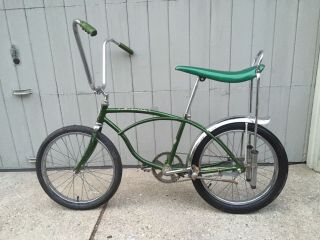Vintage Schwinn 1969 Stingray Muscle Bike Campus Green Many Extra Parts Shocks 2