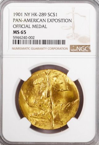 1901 Pan - American Expo Official Medal - Hk - 289,  Ms65 Ngc - Buffalo Ny Token