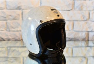 Rare Vintage 1960s Snell Bell Toptex Open Face Motorcycle Race Helmet