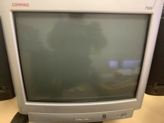 Vintage Compaq Mv 7500 Pe 1164u Color Computer Monitor 17 " Flat Crt Retro Gaming