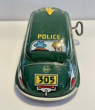 Vintage Marx Dick Tracy Squad Car No.  1 Wind - Up Toy 3