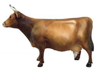 Vintage Breyer Brown Swiss Cow With Horns 9 " X 6 "