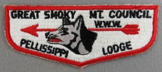 Oa Pellissippi Lodge 230 S3 Flap Red Bdr.  Great Smokey Mountains Council [tk - 895