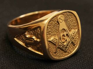 Vintage 10k Gold Masonic Ring - Mason -