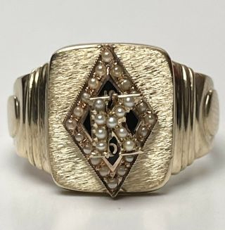 Kappa Diamond K: 10k Gold Kappa Alpha Psi Fraternity Ring,  Custom Made Sz: 10