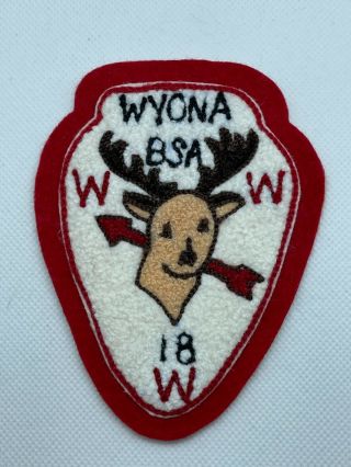 Wyona Lodge 18 Oa C2 Chenille Patch Order Of The Arrow Boy Scouts
