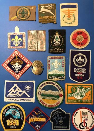 Vintage Boy Scout Memorial - World Scout Jamboree Official Participant Patches