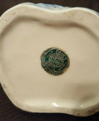 Vintage Porcelain Ceramic Planter with Bell,  Bluebird,  vines and flower,  Japan 3