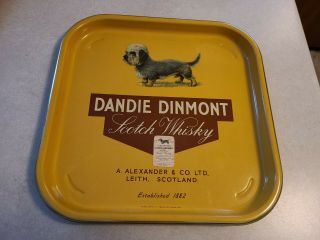 1950’s Dandie Dinmont Scotch Whiskey Terrier Dog Bar Tray