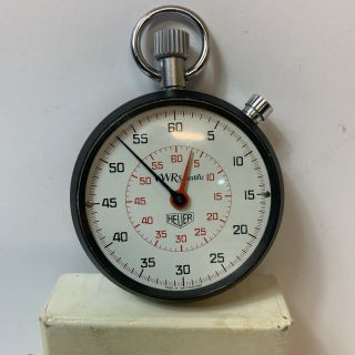 Vintage Heuer Vwr Scientific Stopwatch Swiss Made Lever Movement 7 Jewels Red S
