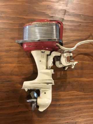Vintage K&o Mercury Mark 55 Toy Outboard Boat Motor And Dolphin Boat