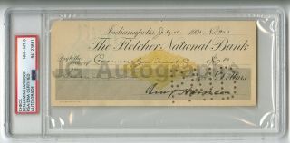 Benjamin Harrison U.  S.  President Autographed 1900 Check Psa/dna Slabbed