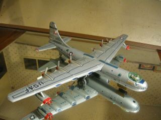 Yonezawa Boeing B 36 Peacemaker Bomber Tin 6 Propeller Airplane Toy Model