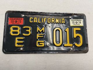 1963 California Manufacturer’s License Plate