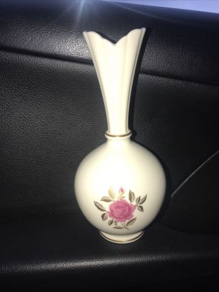 Vintage Lenox Rose Bud Vase 8 " 24k Gold Gilt Trimmed Made In Usa
