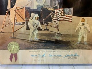 APOLLO 11 NASA FIRST LUNAR LANDING MISSION CERTIFICATE MOON 1969 NEIL ARMSTRONG 3