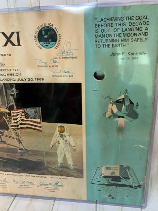 APOLLO 11 NASA FIRST LUNAR LANDING MISSION CERTIFICATE MOON 1969 NEIL ARMSTRONG 4