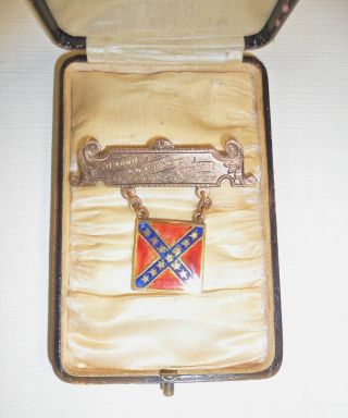 Civil War Gold & Enamel Badge From Gen.  Jubal Early To Lady,  1865.