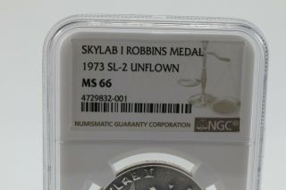 Apollo Skylab I 1973 Robbins Medallion (NGC Silver Medal) Not Flown in Space 6