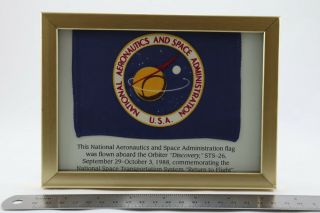Nasa Flag Flown In Space Sts - 26 Discovery With Certificate & Frame