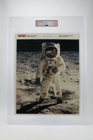 Psa Authentic Photo Apollo 11 Buzz Aldrin Iconic Visor Reflection Nasa Official