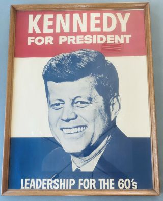 1960 John F.  Kennedy Jfk For President Poster " Leadership For The 60s "