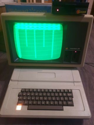 Vintage Apple Ii Plus Computer Model A2s1048 W/apple 3 Monitor And Mark 2 Floppy