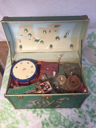 Vintage Enesco Music Box Plays " Toy Symphony " Treasure Chest Of Toys