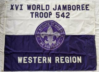 1987 - 88 16th World Jamboree Western Region Flag Boy Scouts Of America Bsa