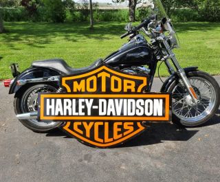 Vintage Huge Harley Davidson 50”x 33 " Porcelain Shop Sign Motorcycle Garage