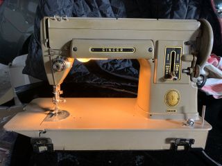 Vintage Singer 301a Portable Sewing Machine/w Attachments