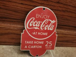 Vintage Coca - Cola Porcelain Sign (scarce) Gas Oil Soda Automotive