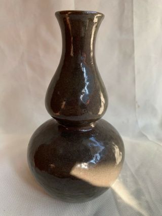 Antique Chinese China Bronze Yellow - Glazed Crackle Export Porcelain Vase