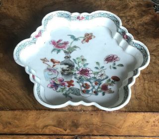 Antique Chinese 19th C Famille Rose Porcelain Dish
