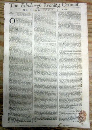 1761 Newspaper W Eyewitness Account Battle O The Plains Of Abraham Quebec Canada