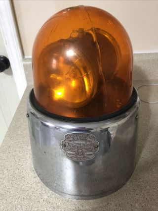 Federal Signal Beacon Ray Light Model 17 D Amber (has Crack See Pic)
