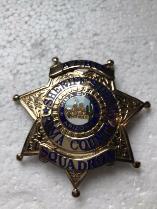 Vintage Obsolete Pima County Sheriff " Aero Squadron " Badge San Dimas Sun Badge