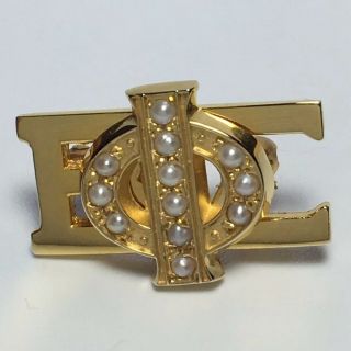 ΦΒΣ Phi Beta Sigma Fraternity 10k Yellow Gold & Seed Pearl Member Pin