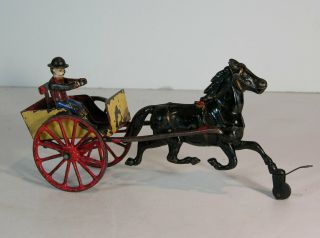 Ca1900 Cast Iron Horse Drawn Doctors Wagon / Carriage By Wilkins Paint