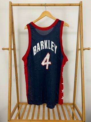 Vtg Charles Barkley Usa 1996 Olympic Champion Nba Jersey Size Xl Usa