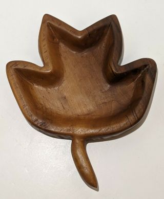 Vintage Handmade Carved Tulip Poplar Leaf From Camp Mack Morris 1952 Bsa