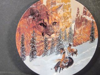 1992 Faces Of Nature Canyon Of The Cat Couger American Indian Ltd Ed Plate